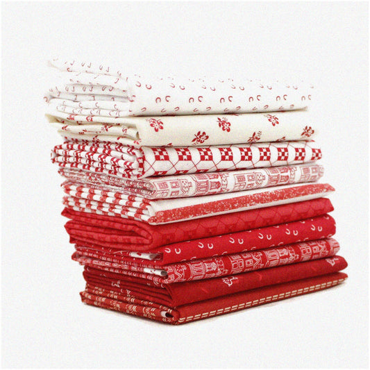 QuiltCraft Red Mix Bundle 10pcs 18x21in Fabric