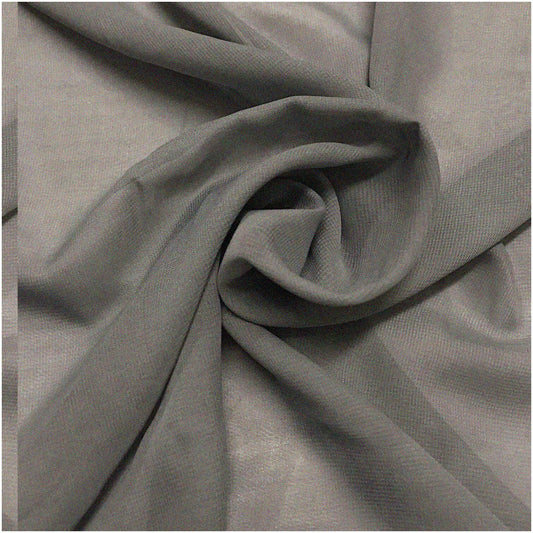 Grey Sheer Chiffon Fabric Roll 59 Yards for DIY Decoration