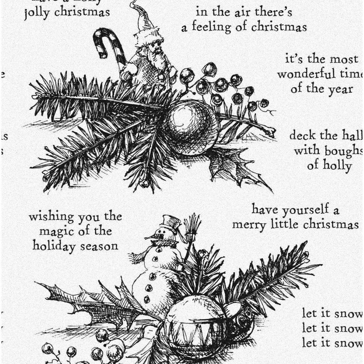 Holiday Rubber Stamp Set 7x8.5 Inches