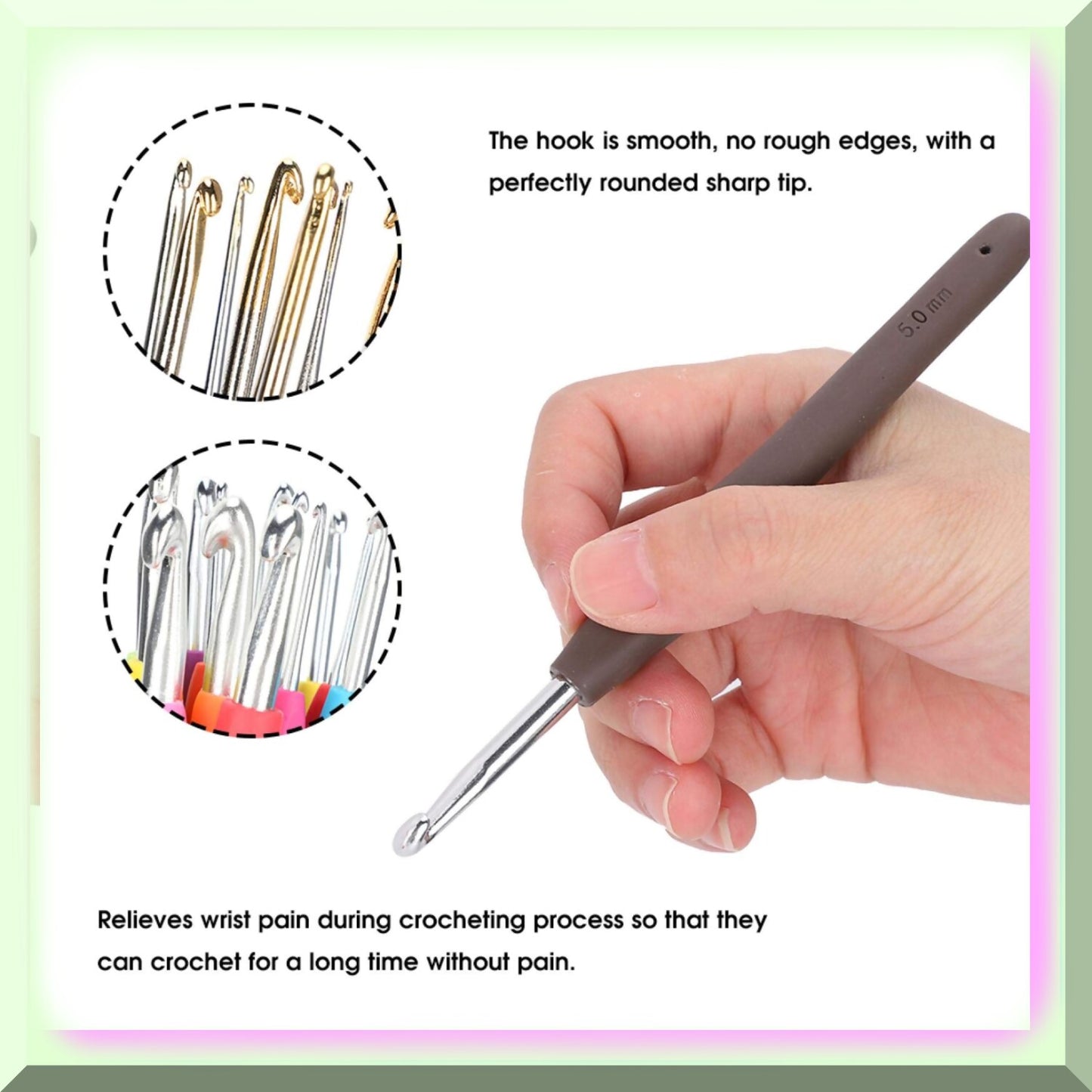 33Pcs Aluminum Crochet Hook Set with Soft Handles