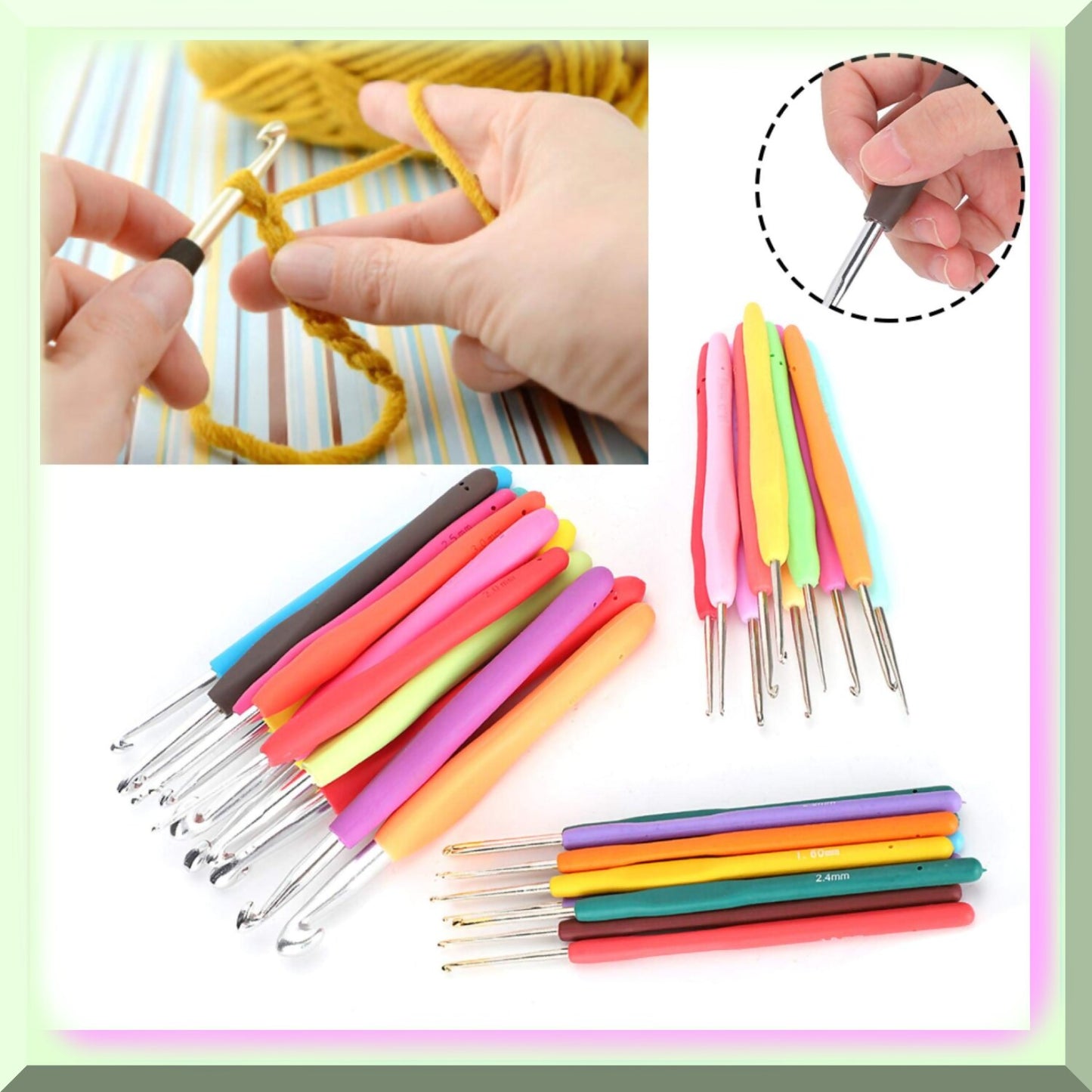 33Pcs Aluminum Crochet Hook Set with Soft Handles