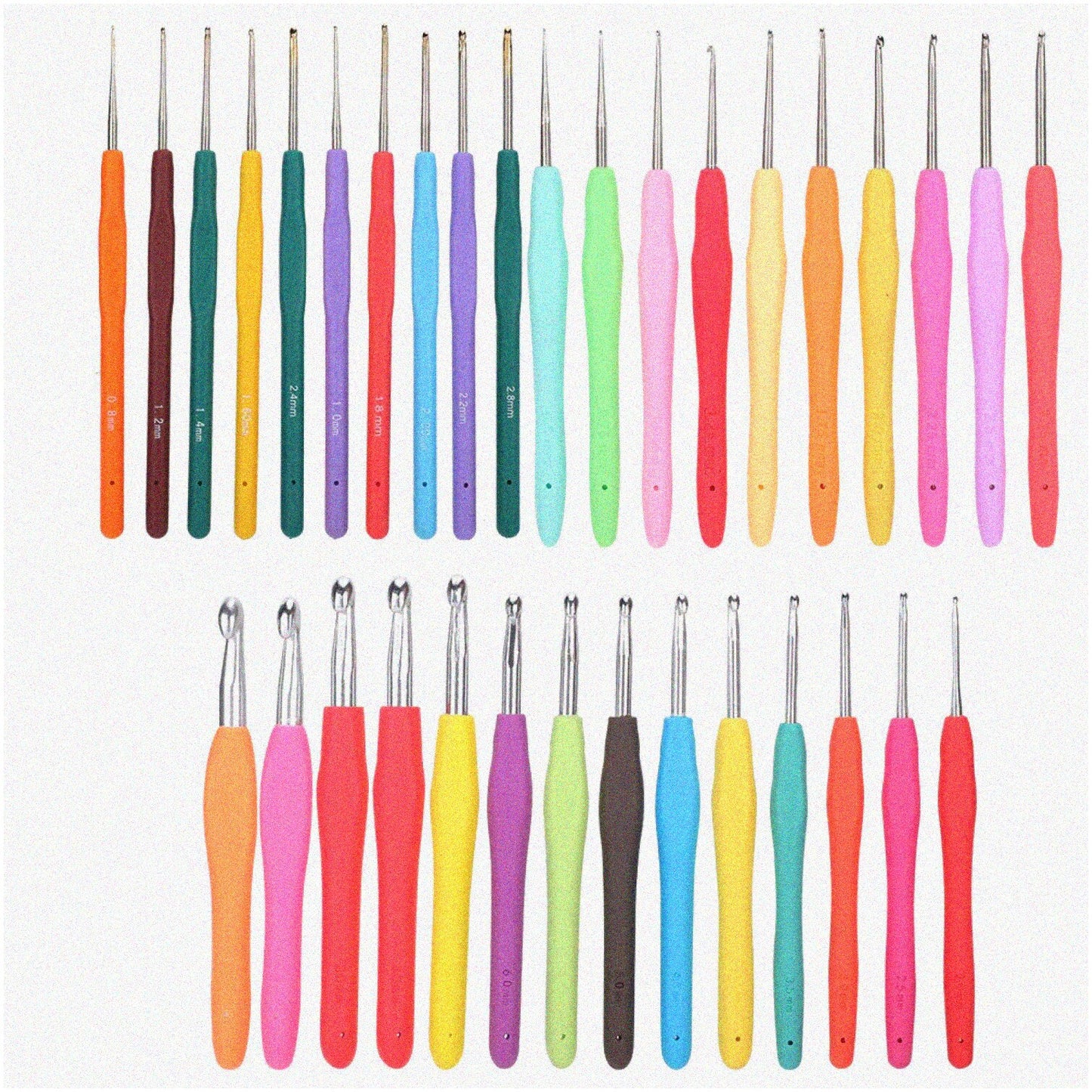 33Pcs Aluminum Crochet Hook Set with Soft Handles