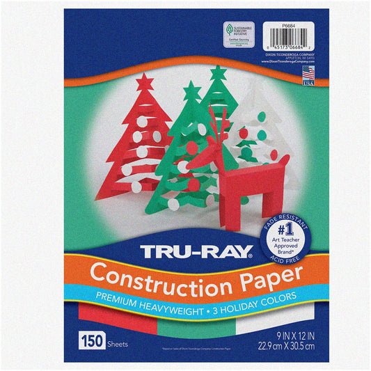 Holiday Construction Paper 150 Sheets 9x12 Assorted Colors
