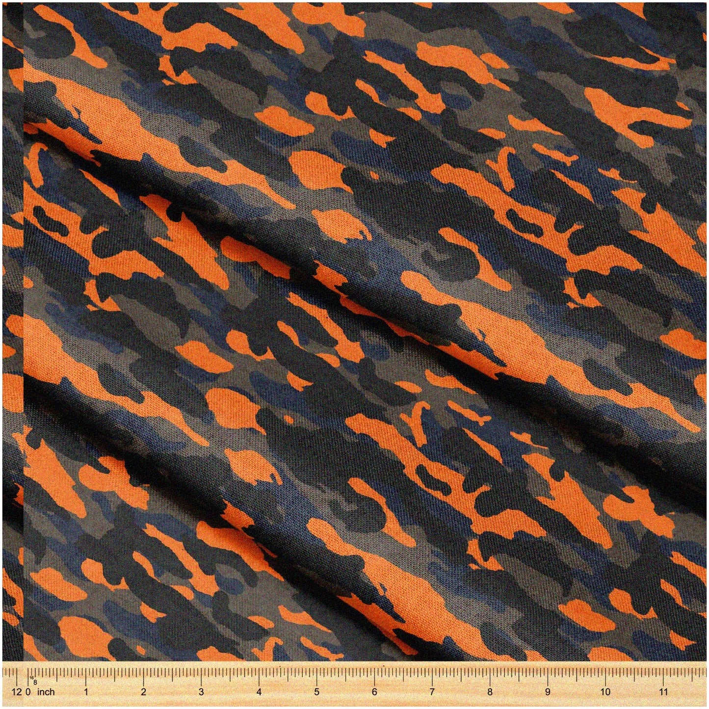 Vibrant Dark Orange Camo Fabric 58" x 1 Yard