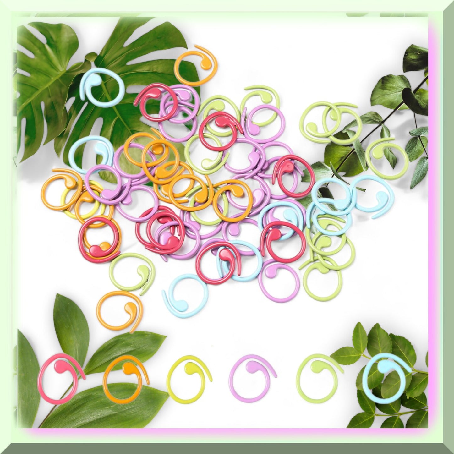Colorful Metal Stitch Markers 50Pcs for Knitting Crocheting Sewing