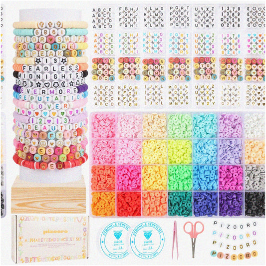 Friendship Bracelet Kit with 28 Colors and Beads
