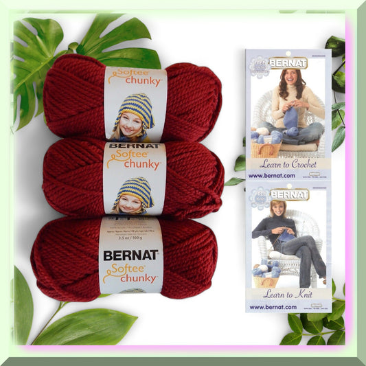 Wineberry Softie Chunky Yarn Bundle 3 Skeins