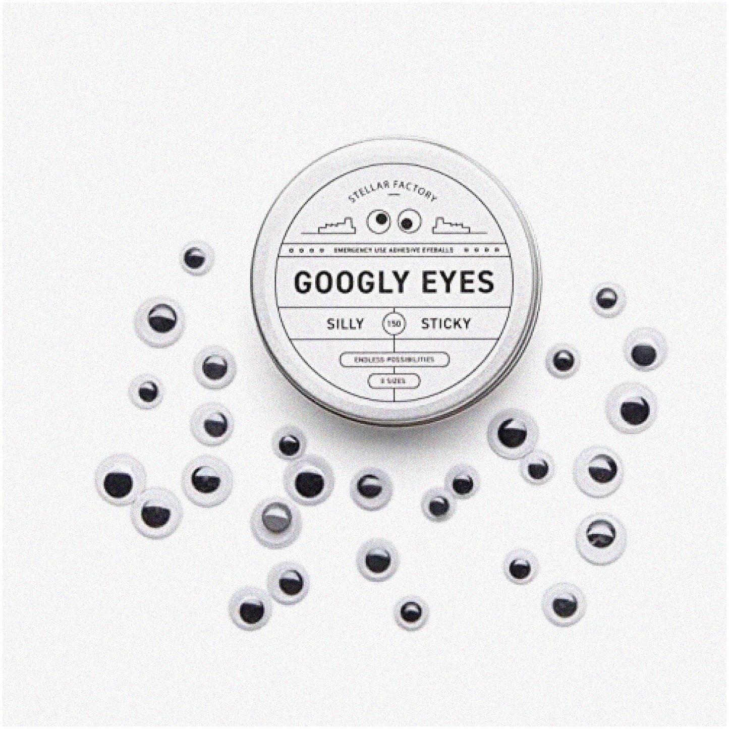 150 pcs Adhesive Balls in 3 Sizes Steel Tin Emergency Repair Kit