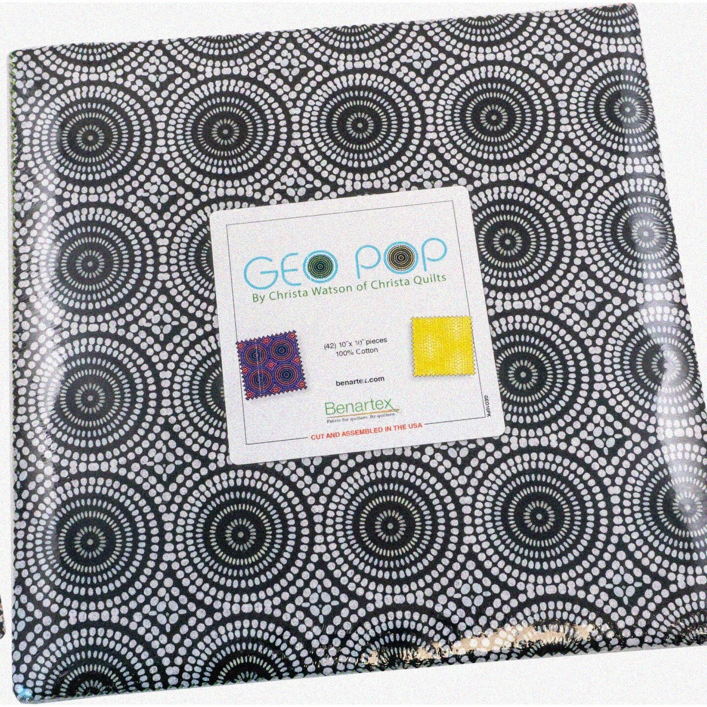 10-inch Fabric Squares Pack, 42 Vibrant Cotton Quilting Squares