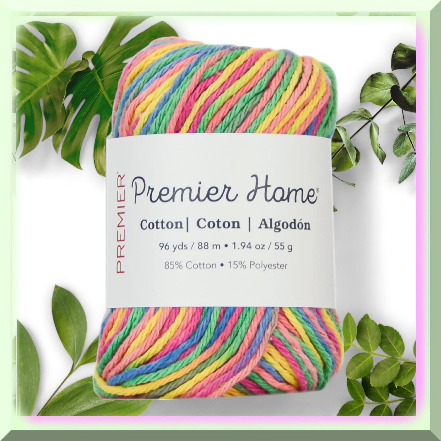 EcoRainbow Cotton Craft Yarn 96 yds Recycled Cotton and Polyester