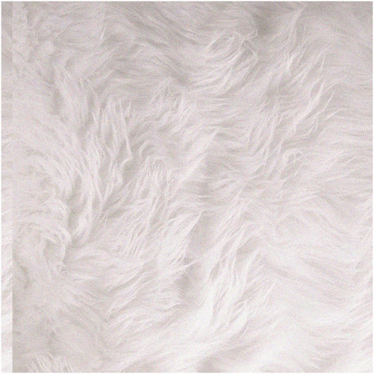 Pre-Cut White Shaggy Fabric Square 10" x 10"