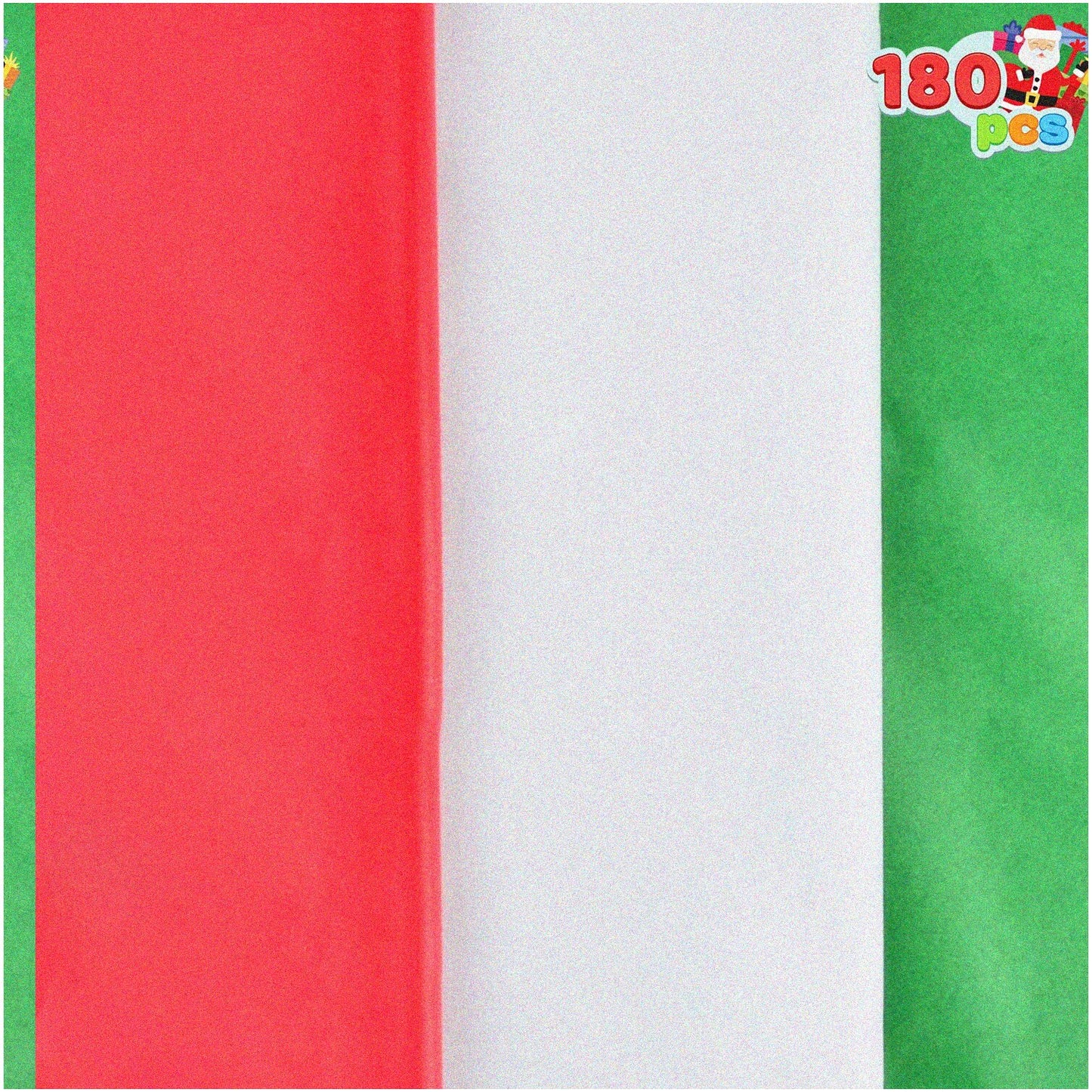 Wrap & Wine Tissue Paper Assortment 180 Sheets Red Green White