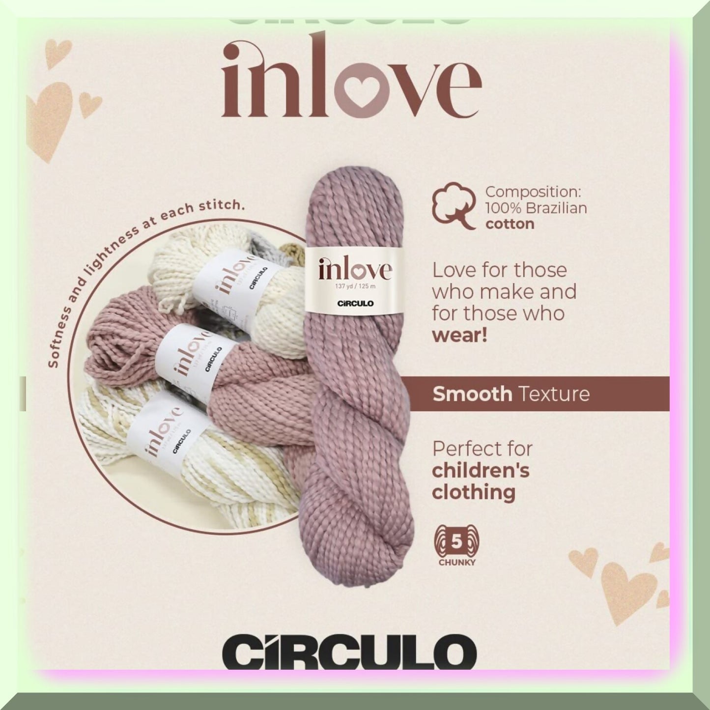 Brazilian Bliss Chunky Cotton Yarn 137 yds Pack of 1