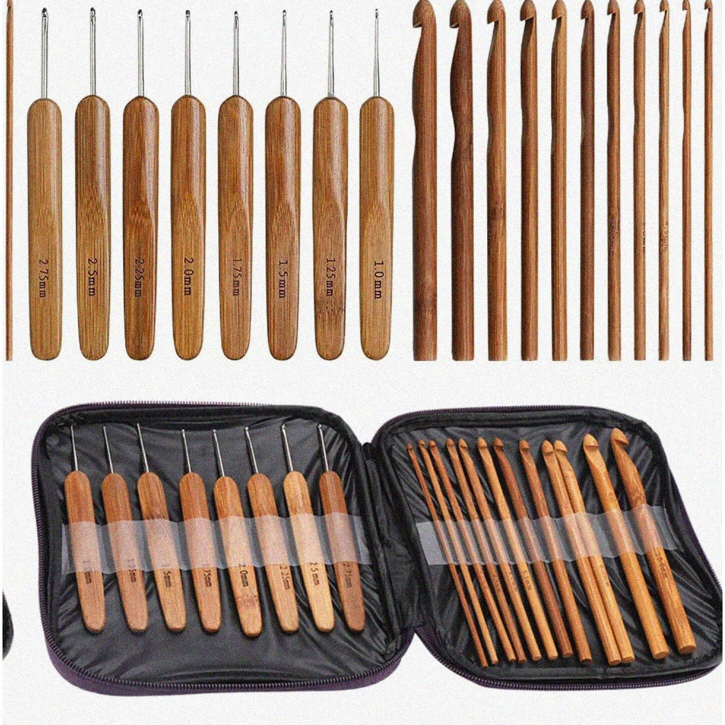 20Pcs Crochet Hooks and Accessories Set with Case