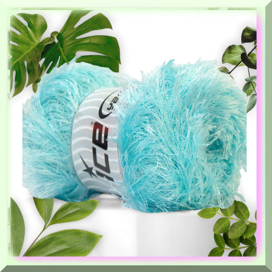 Turquoise Eyelash Yarn 100g 164 Yards