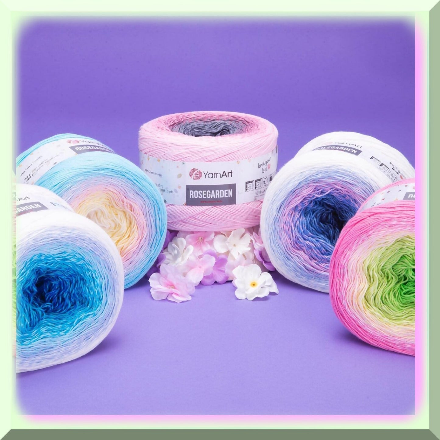 Rainbow Rosegarden Cotton Yarn 8.80 oz Multicolor 1094yds
