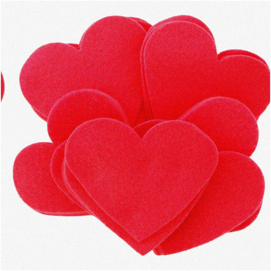 4" Red Felt Hearts Set of 16