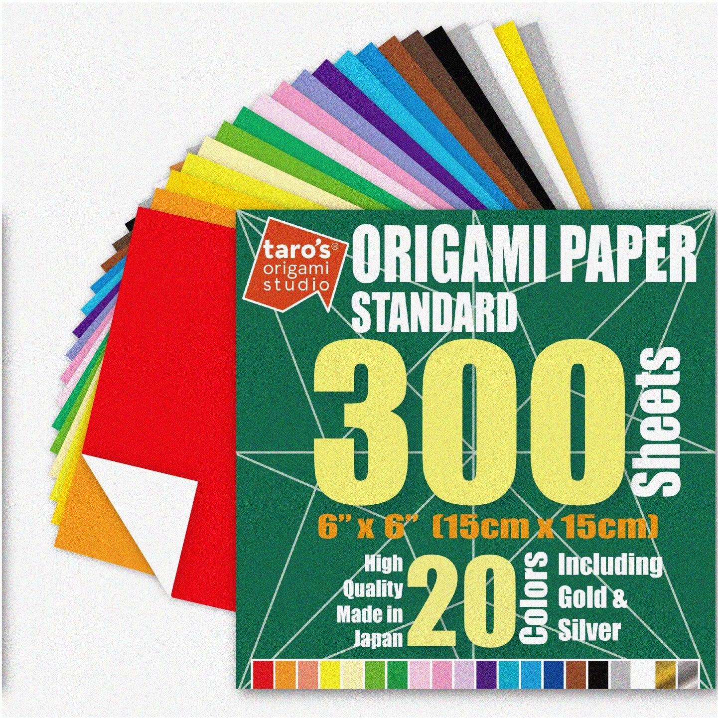 6" Square Premium Paper Pack, 300 Sheets, 20 Colors