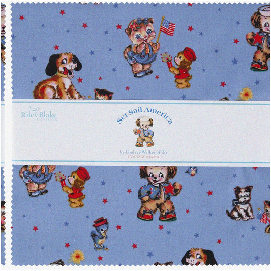 10" Assorted Nautical Fabric Bundle
