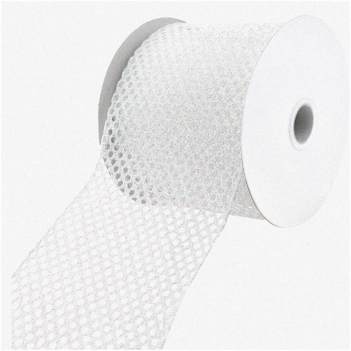 Sparkling Snowflake Glitter Ribbon 4-Inch 10-Yard White
