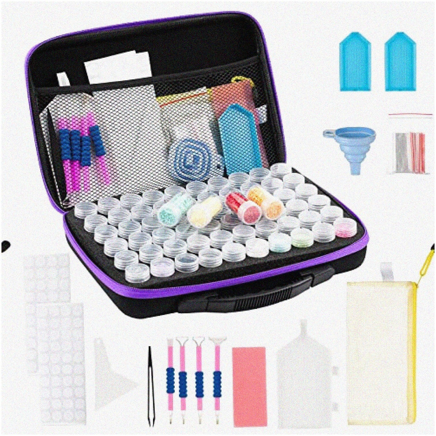 Portable 60-Slot Jewelry and Bead Organizer Case