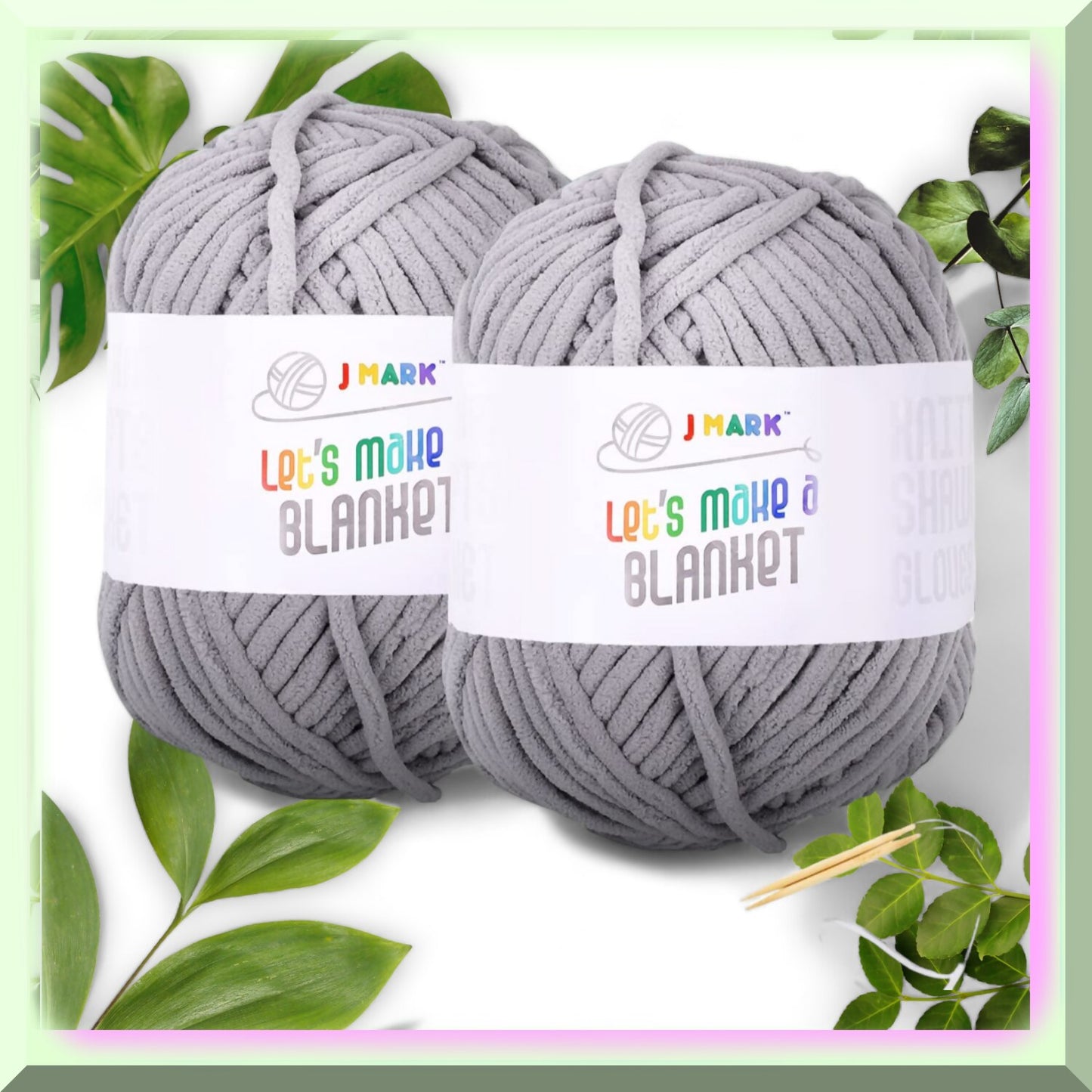 Chunky Silver Yarn Kit with Knitting & Crocheting Tools