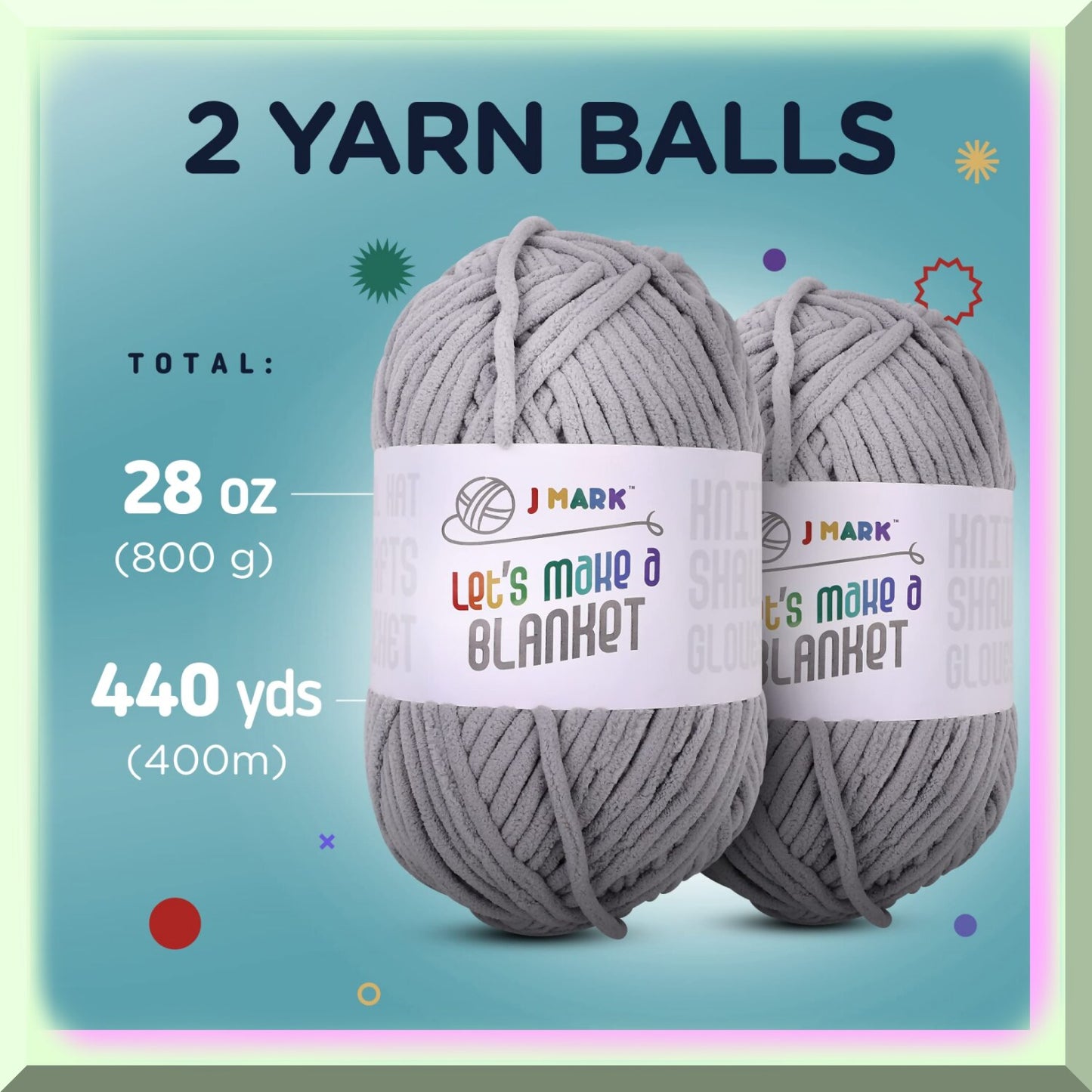 Chunky Silver Yarn Kit with Knitting & Crocheting Tools
