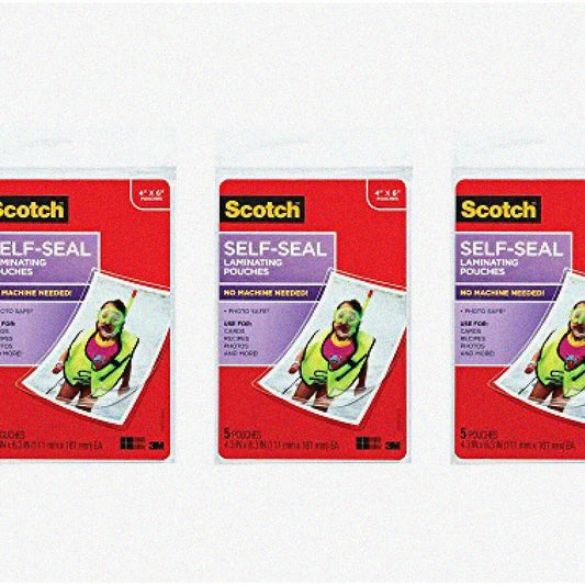 3-Pack 4x6 Self-Sealing Laminating Pouches