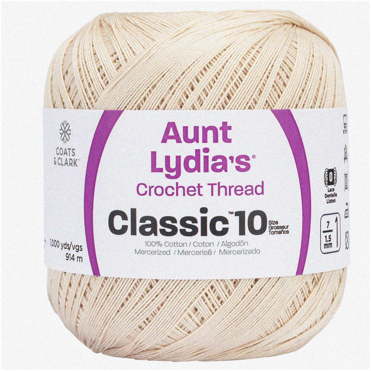 Crochet Cotton Thread 1000 Yards Natural Color