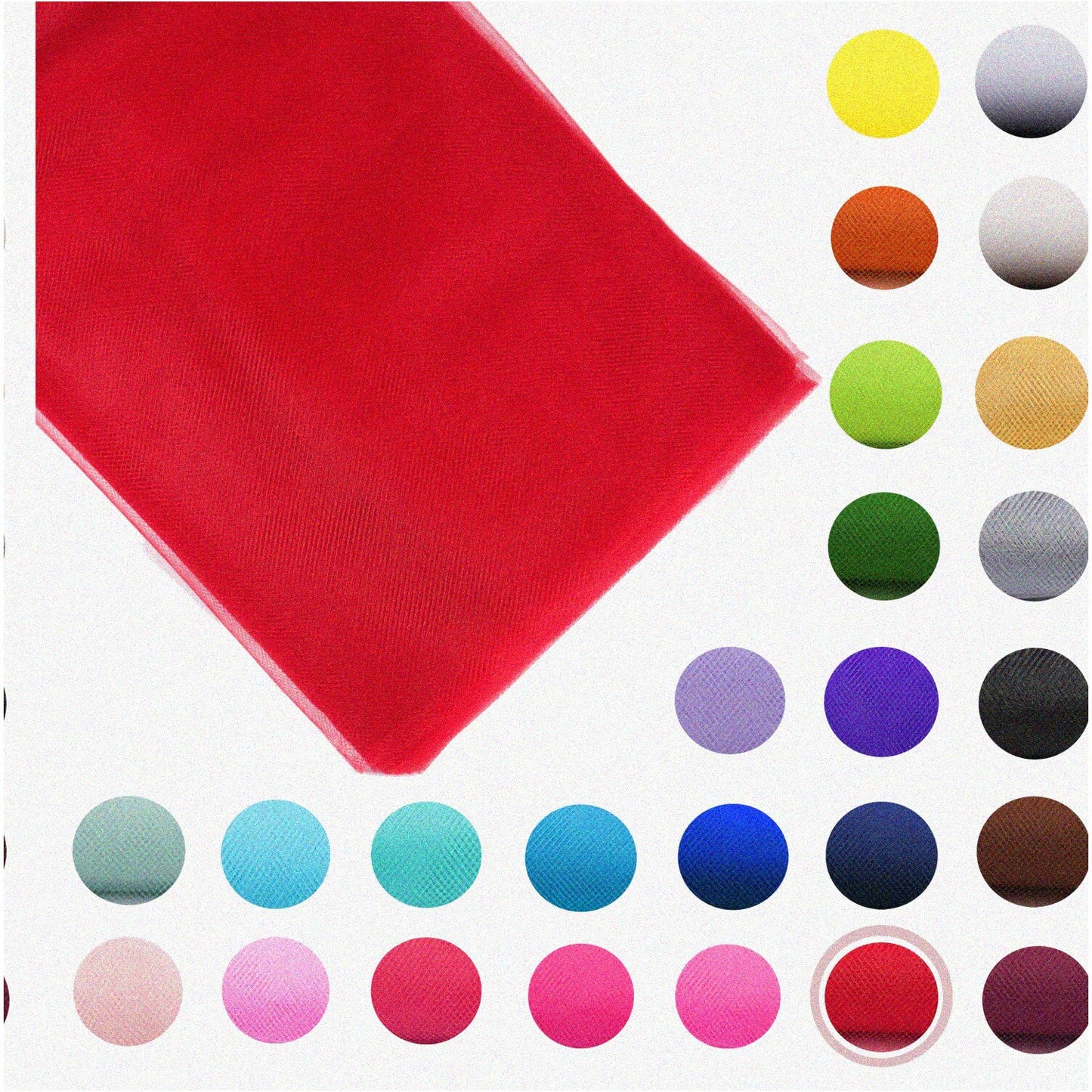 Vibrant Red Fabric Tulle Roll 54" x 40 Yards