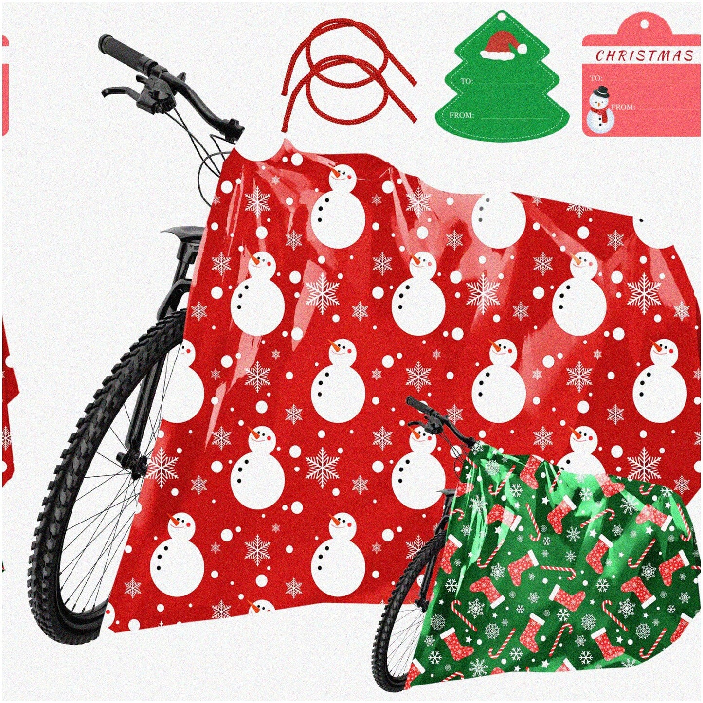 Oversized Gift Bag 60x72 Inches Red or Green with Tag and String