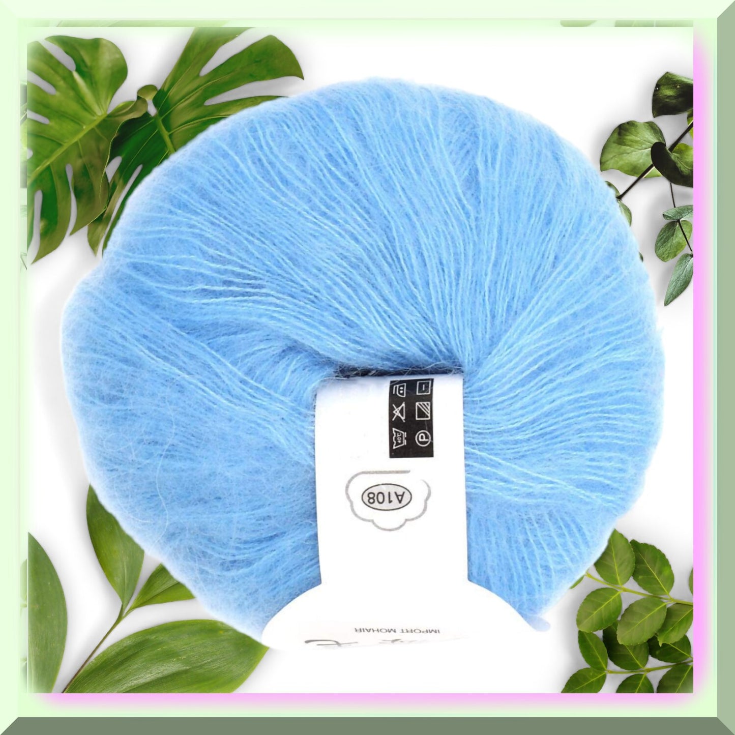 Light Blue Angora Mohair Yarn 12 Colors