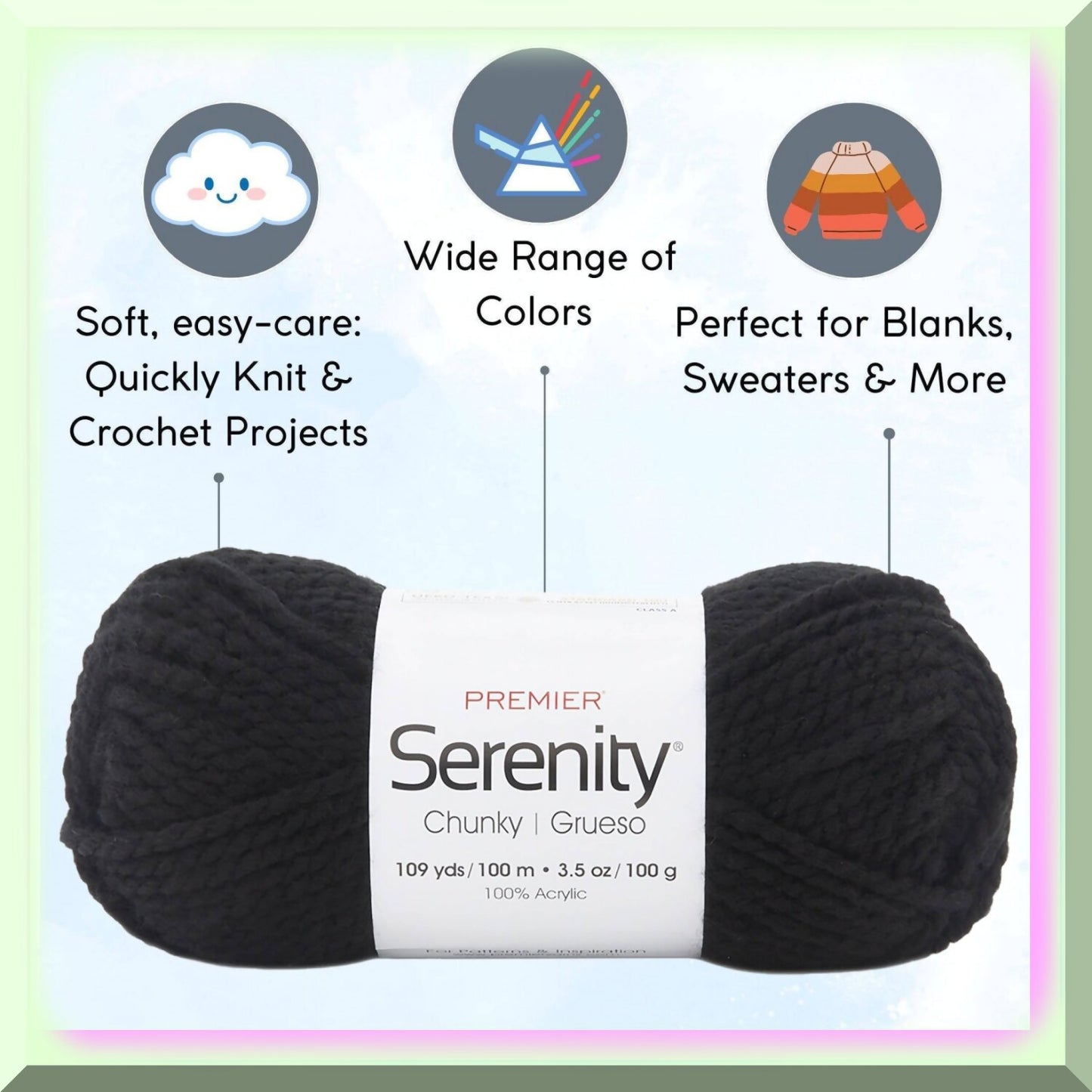 Raven Serenity Chunky Yarn Bundle 3 Skeins