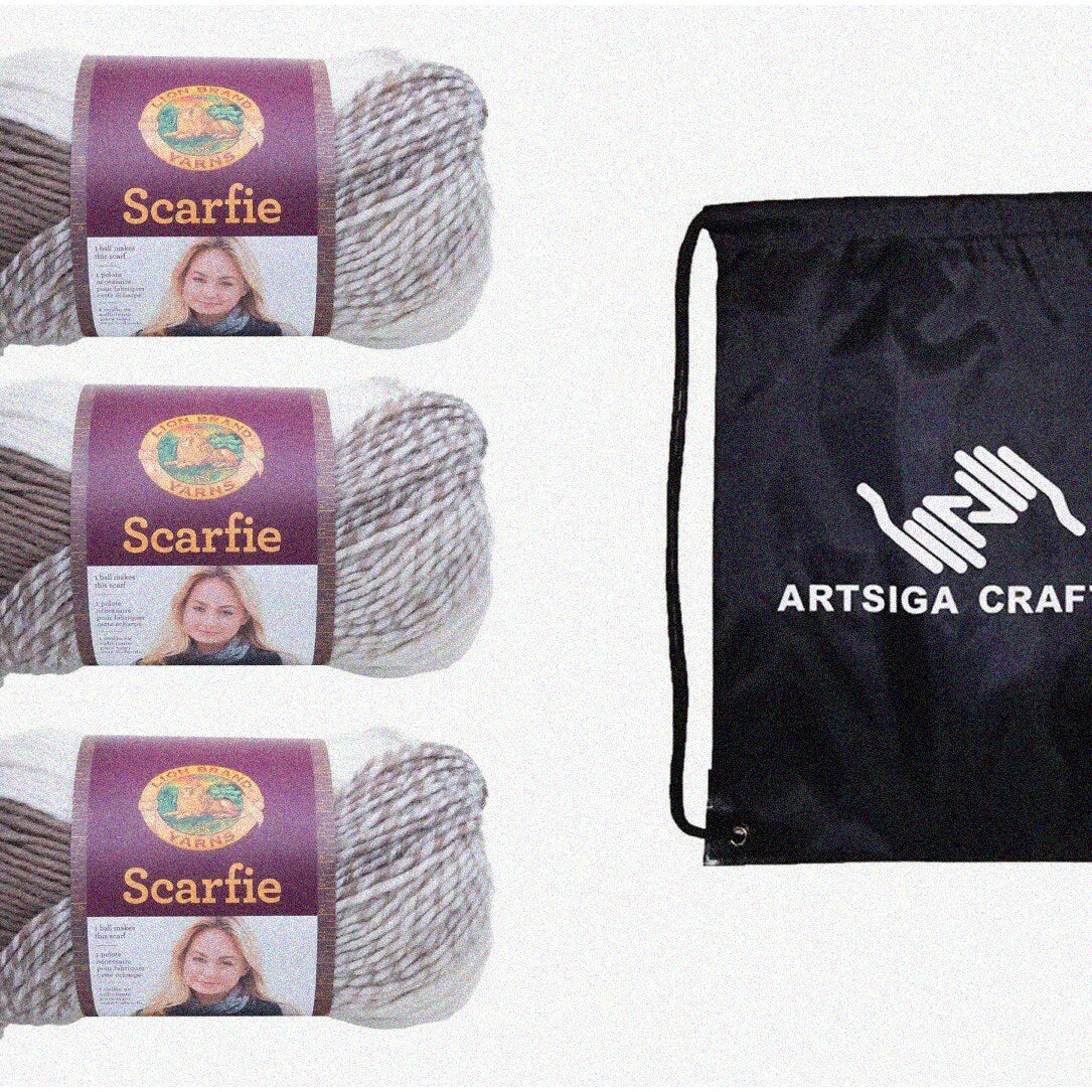 Creamy Taupe Scarfie Kit with 3 Skeins and Project Bag