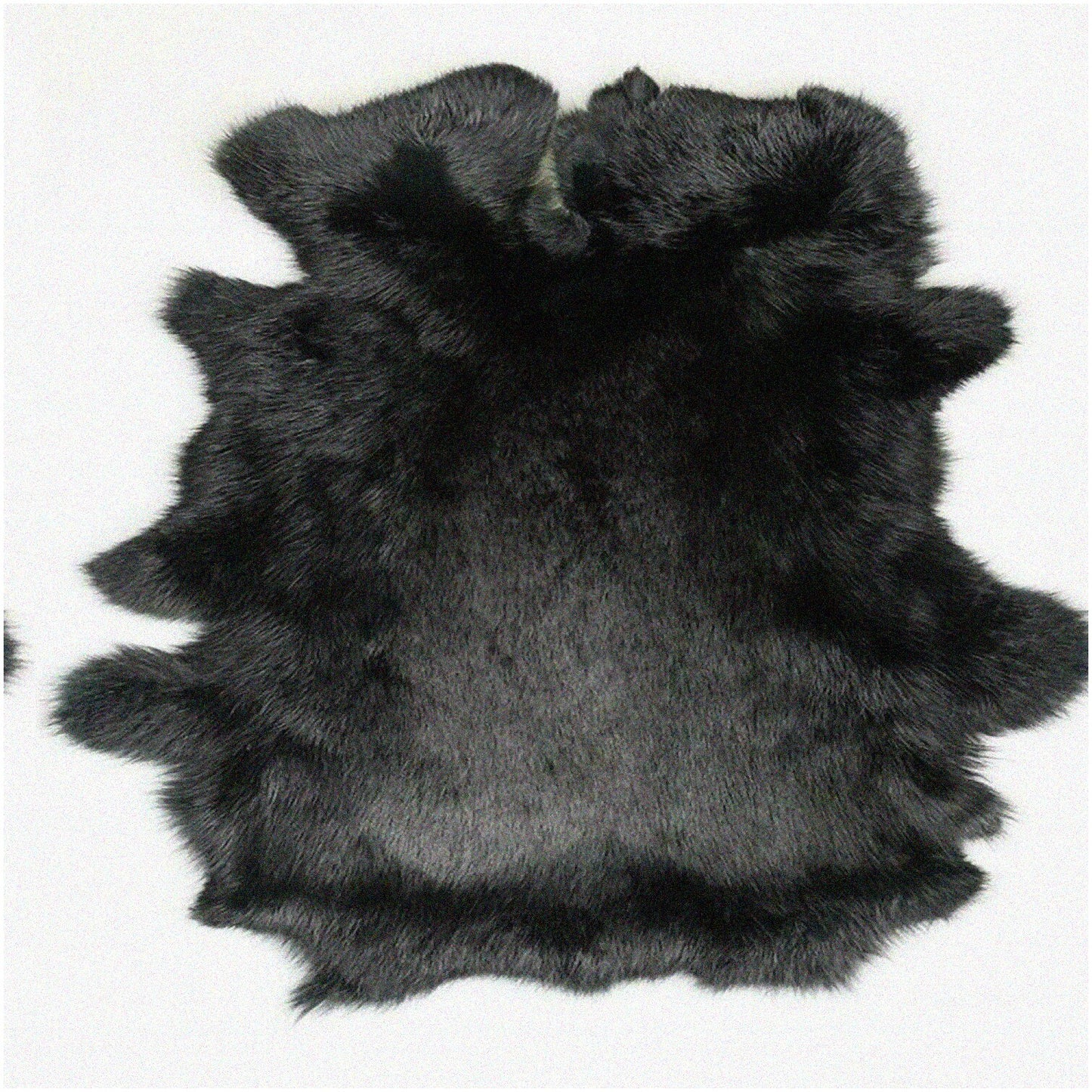 Black Rabbit Pelt Rug Blanket 10" x 14" 1 Pack