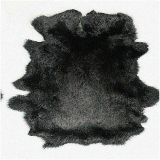 Black Rabbit Pelt Rug Blanket 10" x 14" 1 Pack