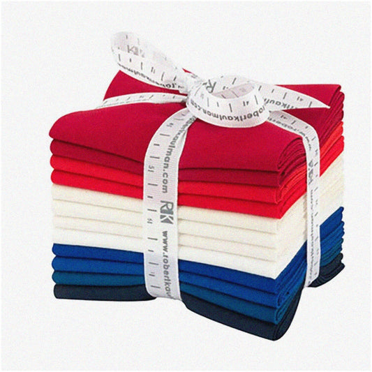 Patriotic Kona Cotton Fat Quarter Bundle 12 Pcs