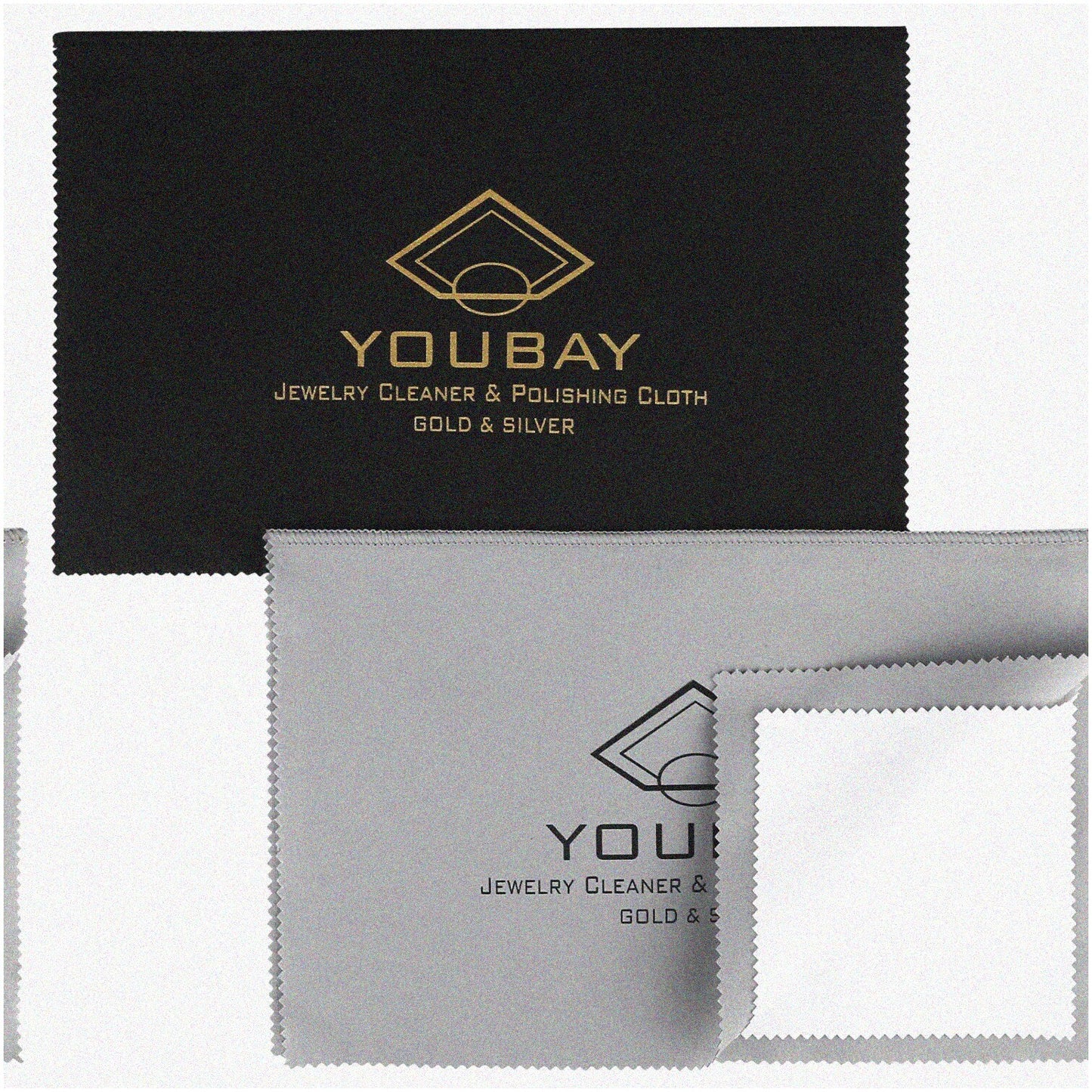 Microfiber Jewelry Cleaning Cloth 11" x 14" Black Grey