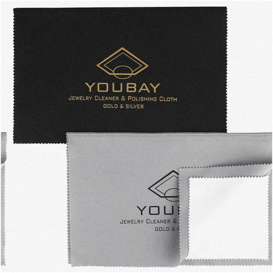Microfiber Jewelry Cleaning Cloth 11" x 14" Black Grey