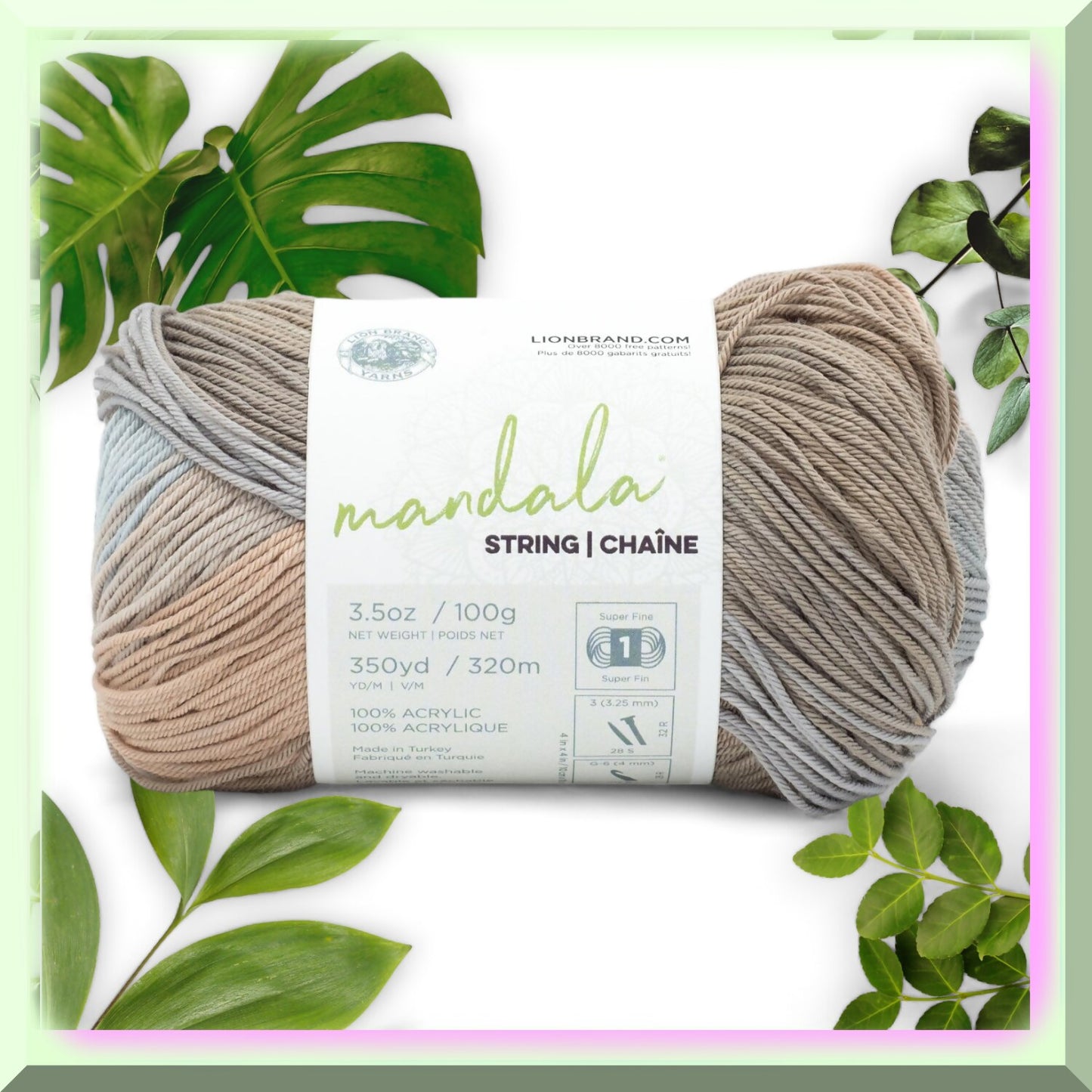 Self-Striping Acrylic Yarn 3.5 oz 350 yards