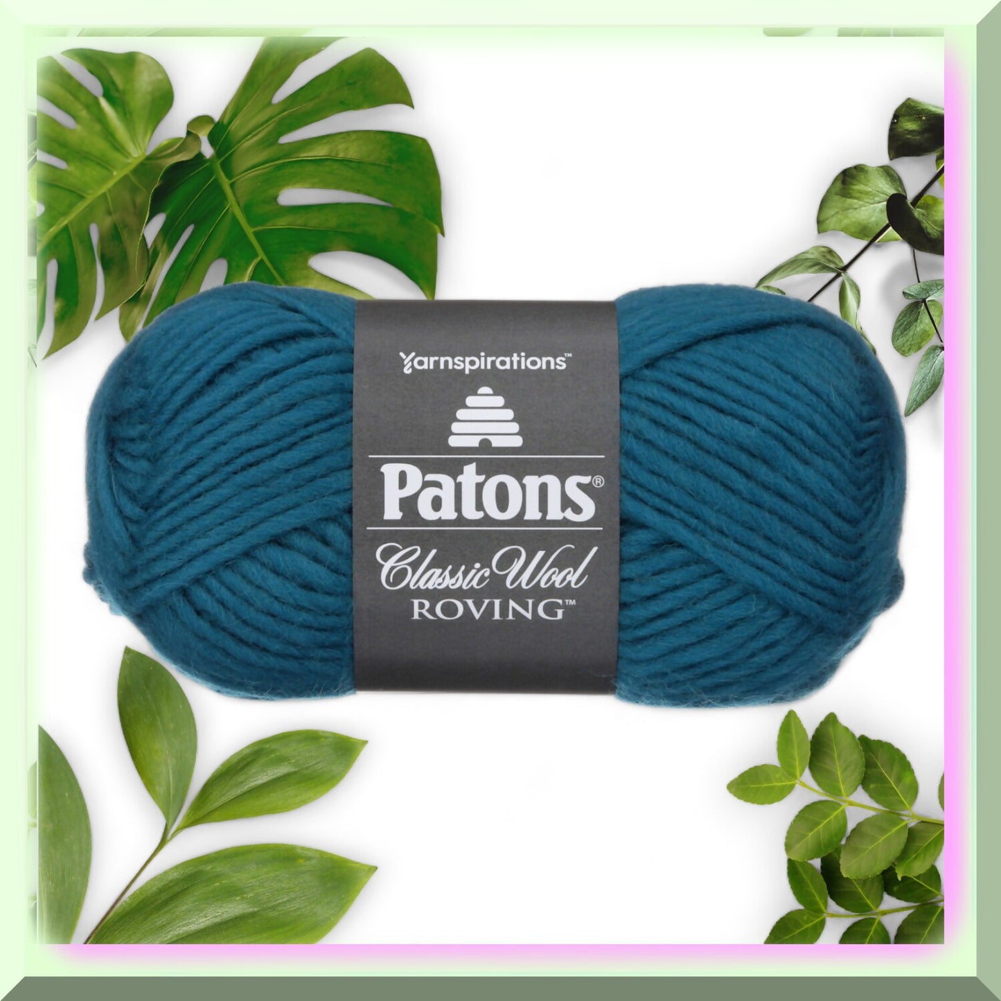 Teal Tides Roving Yarn Wool Blend 3.5 oz 120 yards