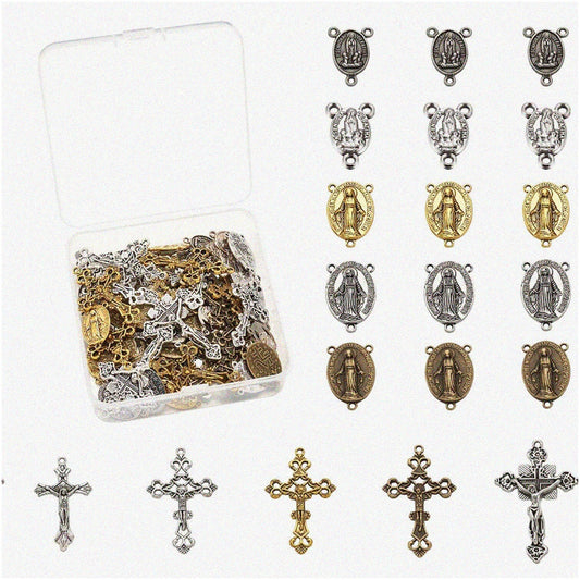 Tibetan Alloy Rosary Necklace Kit with Charms