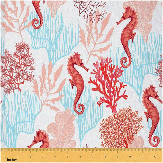 Oceanic Love Coral Upholstery Fabric 3 Yards