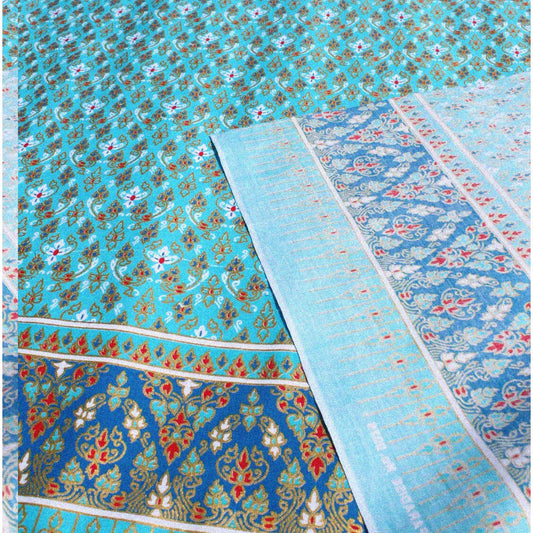 SkyThai Batik Bliss Thick Fabric 70x40 inch Deep Sky Blue