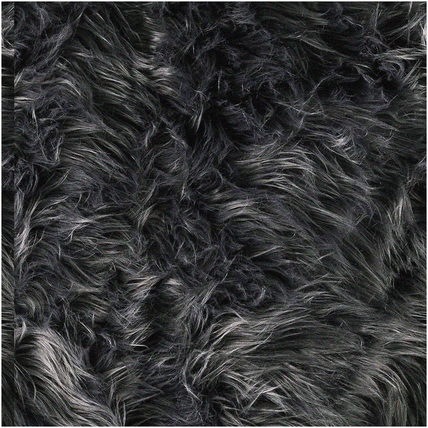 Dark Gray Shaggy Fabric 1 Yard