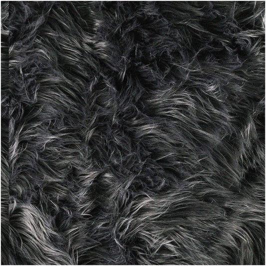 Dark Gray Shaggy Fabric 1 Yard