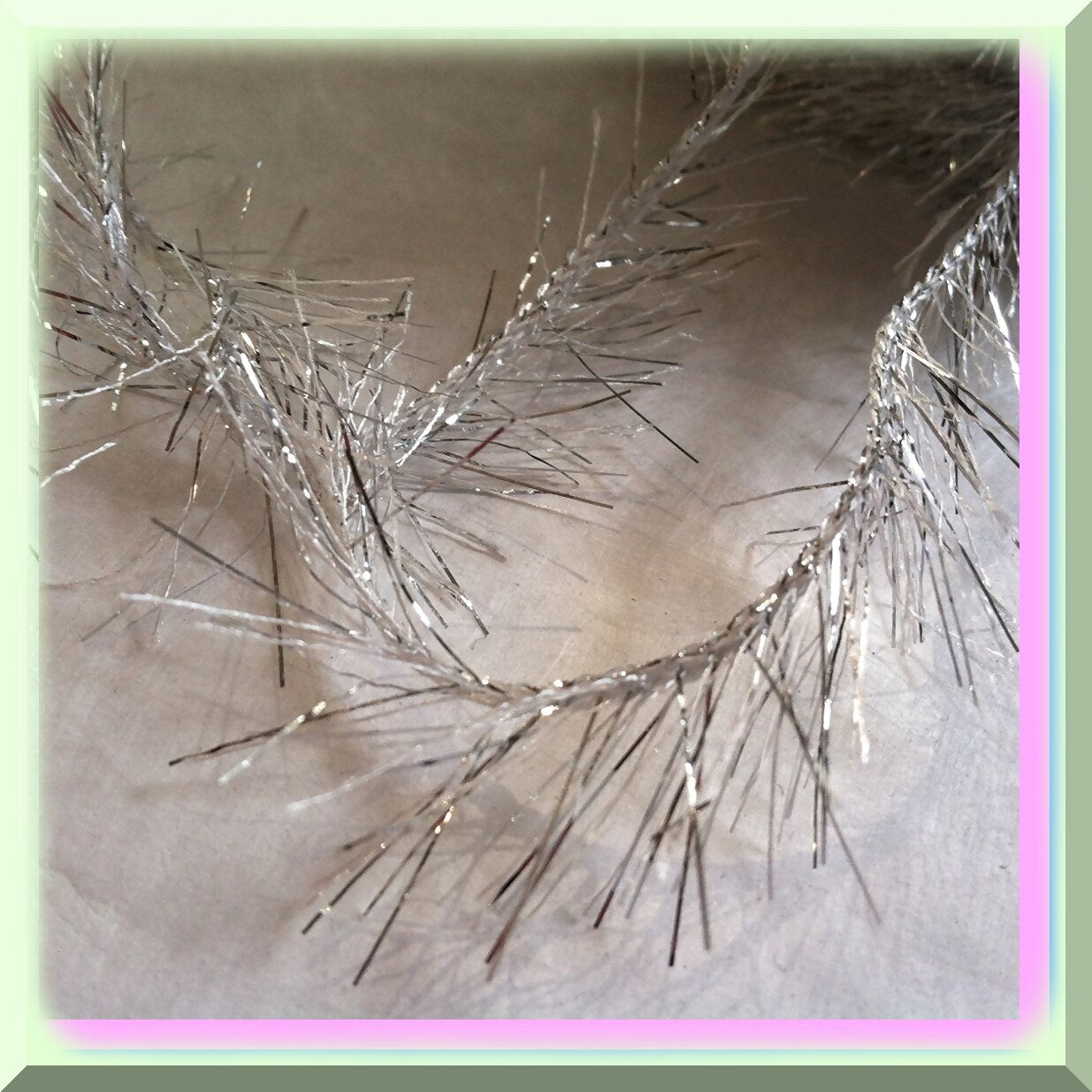 Silver Sparkle 100g Metallic Light Gray Lash Yarn