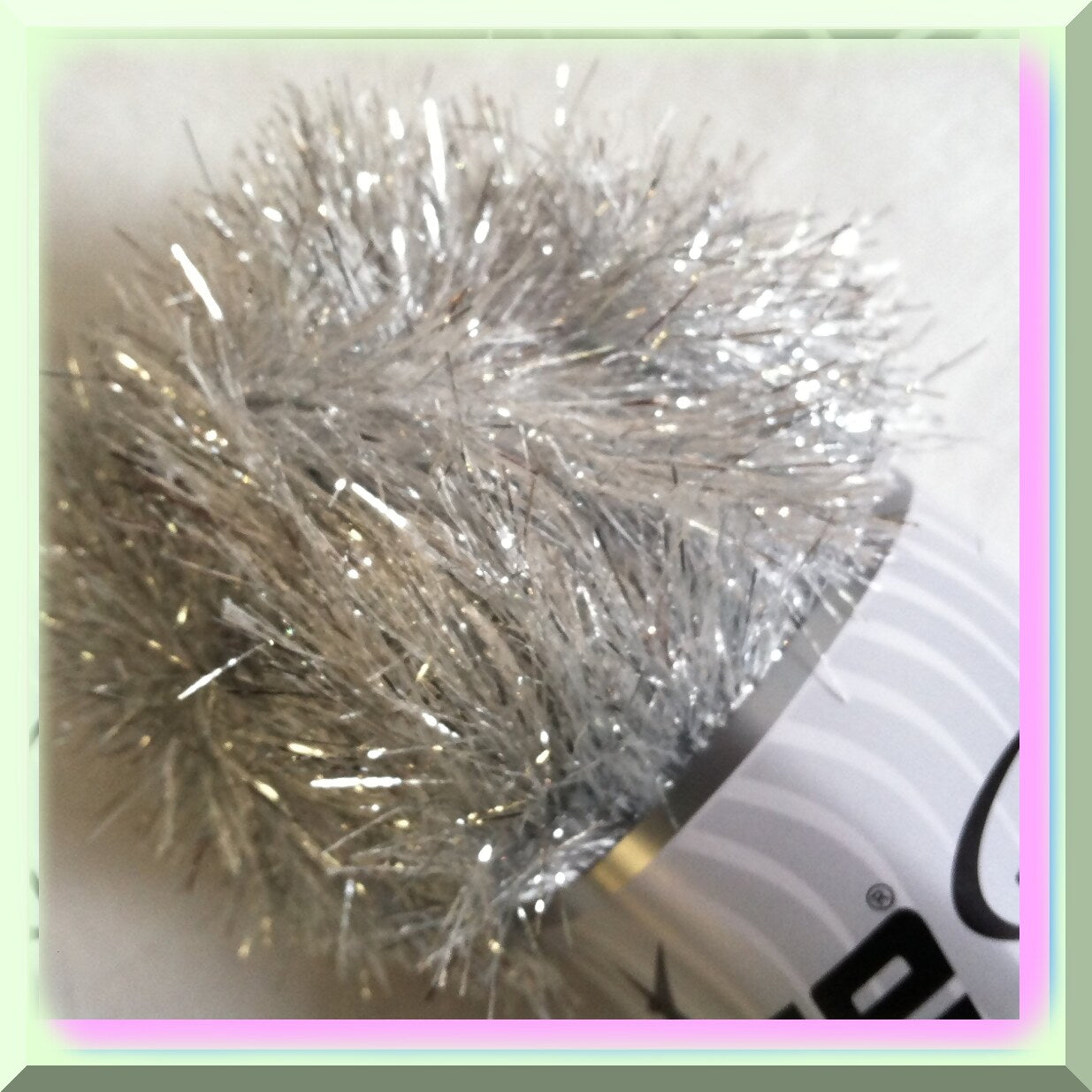 Silver Sparkle 100g Metallic Light Gray Lash Yarn