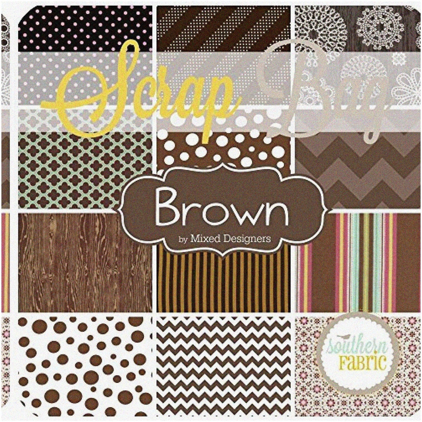 QuiltCraft Brown Scrap Bag 2 Yards Fabric