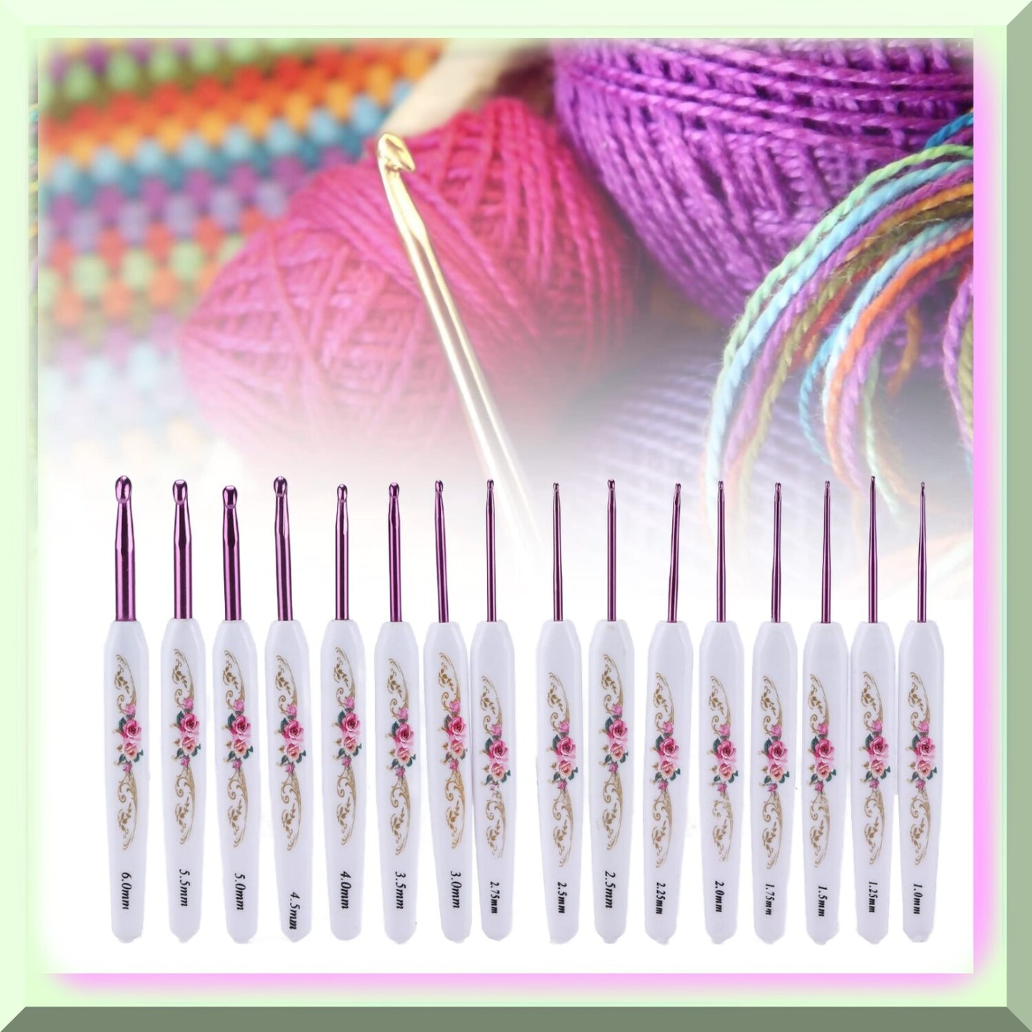 ErgoCraft 16pc Pink Crochet Hook Set with Soft Grips
